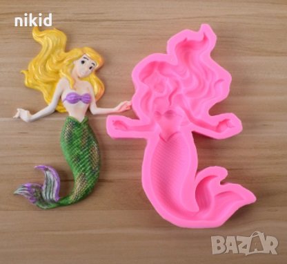 Малката Русалка Ариел Грамадна силиконов молд форма за декорация торта фондан шоколад гипс