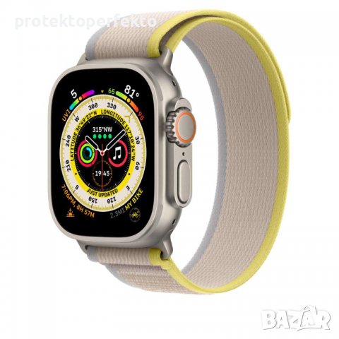 Каишка Apple Watch ULTRA – 49mm розова с лимон, снимка 1 - Каишки за часовници - 38978698