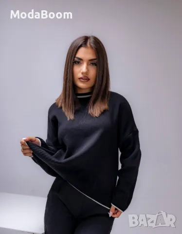Черен дамски удобен пуловер , снимка 3 - Блузи с дълъг ръкав и пуловери - 48067142