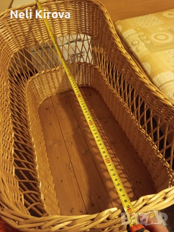  Естествен плетен бебешки кош , снимка 2 - Бебешки легла и матраци - 53888856