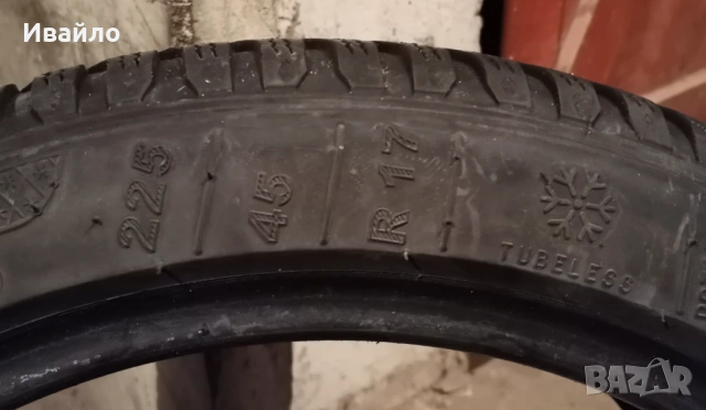 Продавам 1 брой зимна гума 225.45.17 дот 2020 Kleber , снимка 4 - Гуми и джанти - 53377185