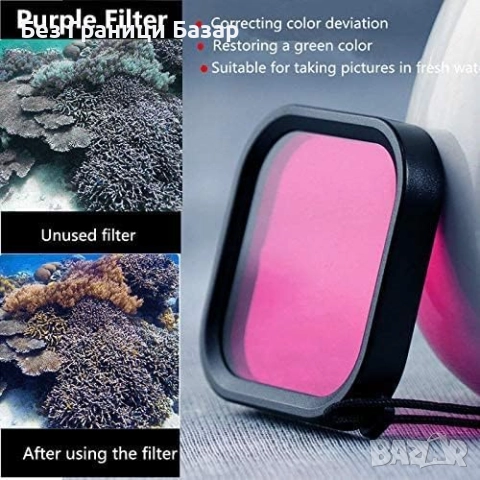 Нов GoPro Hero 8 Водоустойчив кейс 60м + 3 филтъра + плаваща дръжка, снимка 4 - Чанти, стативи, аксесоари - 51500439