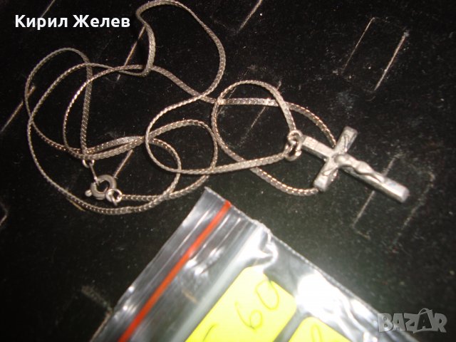 СРЕБРИСТО или СРЕБЪРНО СИНДЖИРЧЕ с КРЪСТЧЕ ПОСРЕБРЕНО или СРЕБЪРНО 6954, снимка 6 - Колиета, медальони, синджири - 30285324