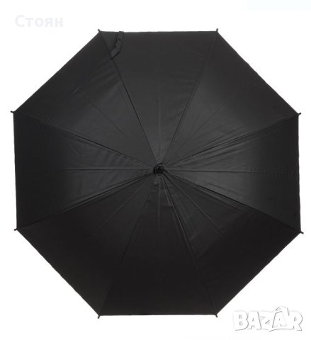 Чадър бастун за дъжд автоматичен черен 82 см