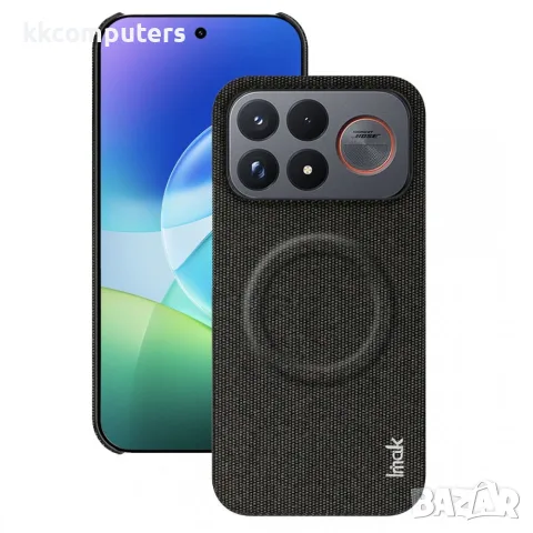 IMAK за Xiaomi Poco F9 Ultra 5G Ruiyi Series Магнитен PU + PC Калъф със Скрийн Протектор – Черен