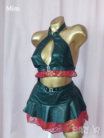 3/4XL К-т Кожено Бюстие,прашка и много къса пола , снимка 8 - Корсети, бюстиета, топове - 53299797