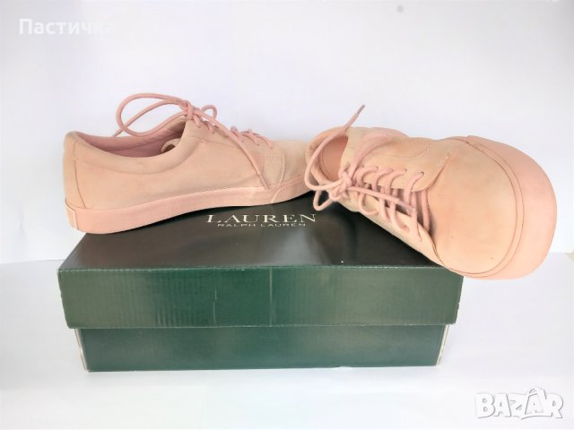 Дамски бледо розови кецове Polo Ralph Lauren, № 39, естествен велур, снимка 2 - Дамски ежедневни обувки - 42325618