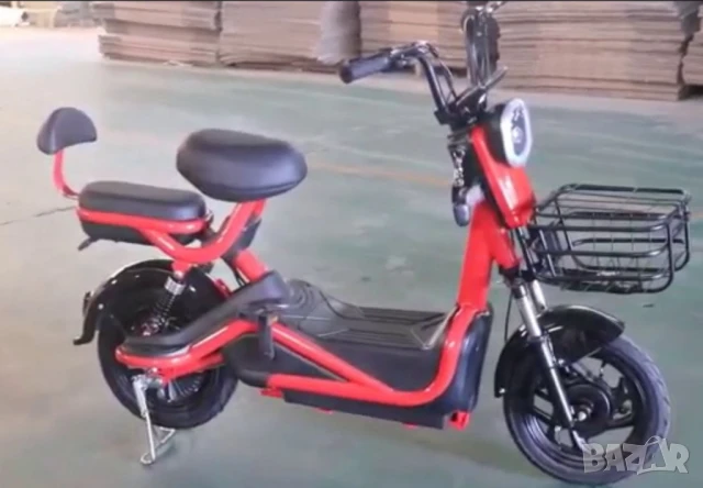 Електрически велосипед motor9 48V12AH – Максимална скорост 45 км/ч, 500W мотор, вакуумни гуми, бял/ч, снимка 3 - Велосипеди - 50622922