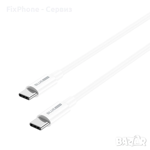 Кабел USB-C - USB-C, BLUE Power BBX44 1м 100W 5A в кутия, Бял , снимка 2 - Оригинални зарядни - 52596203