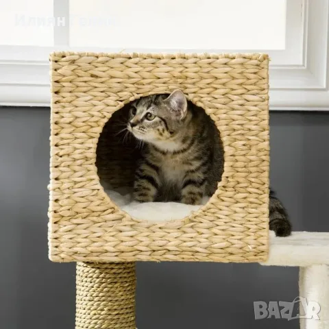 Дърво за котки PawHut с къщичка за котки, снимка 3 - За котки - 55894491