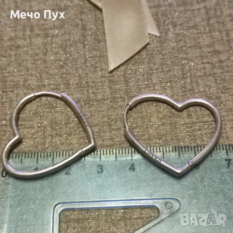 Сребърни обеци Пандора (161), снимка 5 - Обеци - 49318576