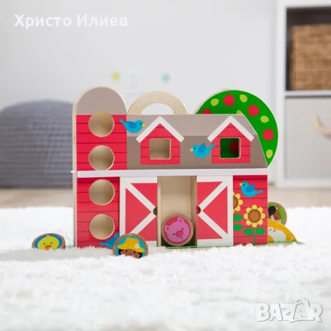 Дървена играчка Ферма с животни GO Tots плевня – Melissa & Doug, снимка 4 - Образователни игри - 49728810