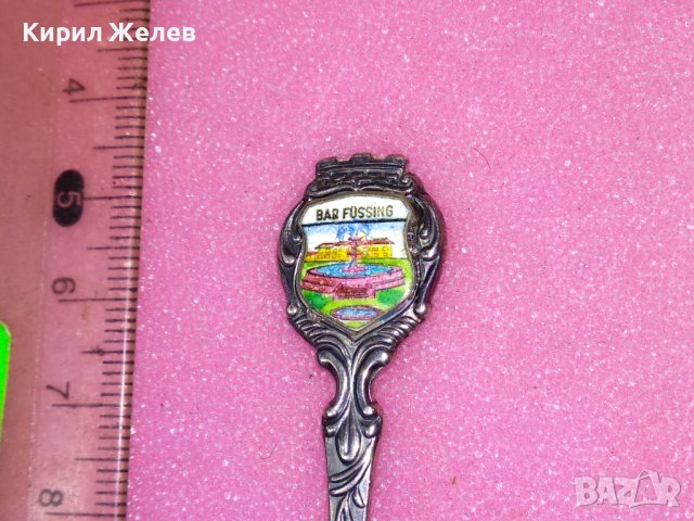 Bad Füssing СТАРА НЕМСКА КОЛЕКЦИОНЕРСКА ЕМАЙЛИРАНА СРЕБЪРНА ЛЪЖИЧКА За КАФЕ СРЕБРО 800 ПРОБА 42995, снимка 11 - Колекции - 44376107
