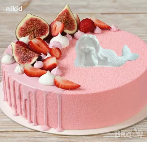 Полегнало момиченце русалка силиконов молд форма за декорация украса торта фондан шоколад гипс, снимка 3 - Форми - 48980175