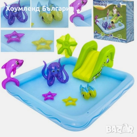 Детска водна игра за двор надуваем аквапарк с пързалка с летен детски кът