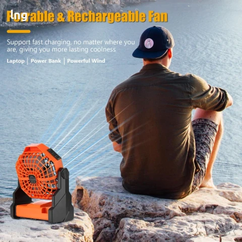 Продавам: Преносим LED Фенер с Кука за Къмпинг/Работа (Ledeak, Акумулаторен, Въртящ се), снимка 6 - Къмпинг осветление - 50927406