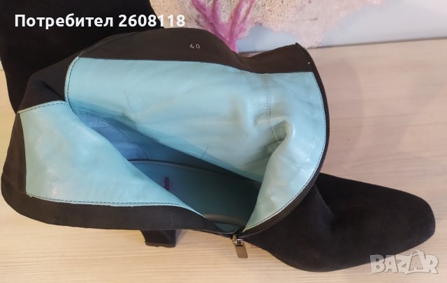 THIERRY RABOTIN черни велурени боти №40, снимка 10 - Дамски боти - 38445527