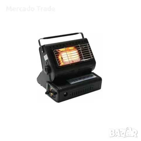 Комплект газов котлон и печка с 1 бутилка Mercado Trade, Пиезо запалване, 2 в 1, Черен, снимка 3 - Газови котлони - 49127182