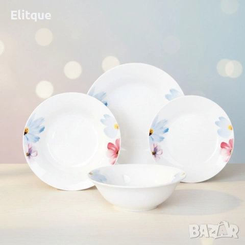 Комплект чинии 24 части с нежни цветя – Свежест и стил за всяка трапеза, снимка 6 - Други - 53269553