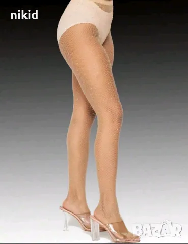 Дамски страхотен забележим мрежест чорапогащник с камъчета диаманти, снимка 13 - Бельо - 23834965