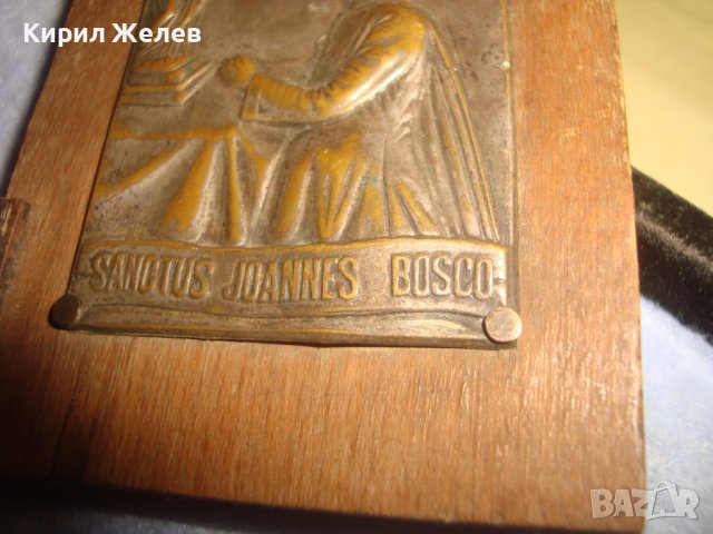 SANCTUS JOANNES BOSCO Стара ПОСРЕБРЕНА БРОНЗОВА КАТОЛИЧЕСКА ИКОНА МАЙСТОРСКА РЕЛЕФНА ИЗРАБОТКА 32215, снимка 3 - Антикварни и старинни предмети - 38276274