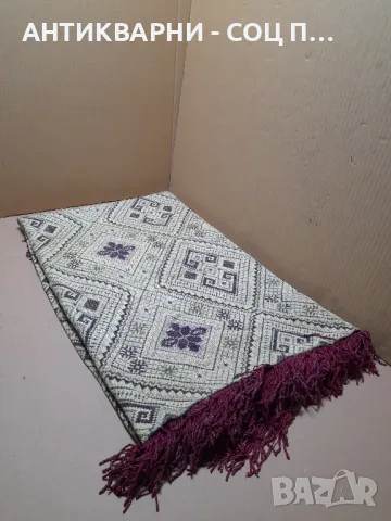 Стара Соц Жакардова Покривка/ Одеало/ Размери 150см/130см., снимка 4 - Антикварни и старинни предмети - 48359679