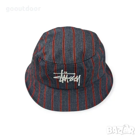 Stussy Big Logo Striped Bucket Hat (L/XL