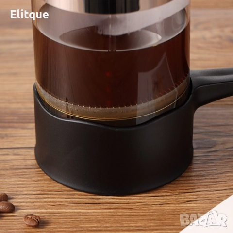 Стъклена френска преса с топлоустойчиво стъкло и филтър, обем 600 мл  , снимка 5 - Други - 52902713