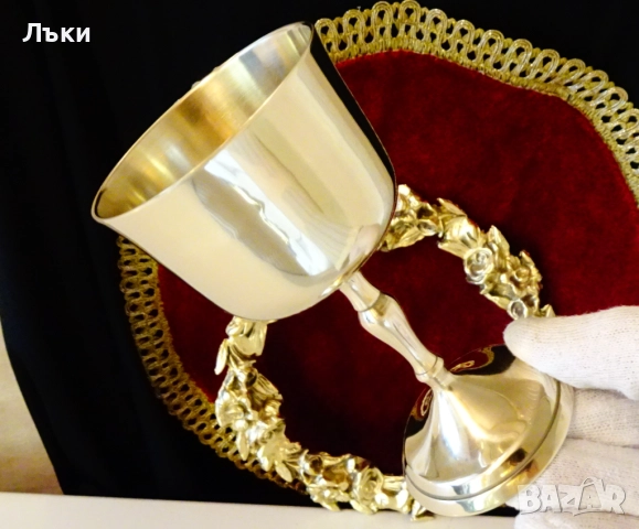 Бронзова чаша за вино 12 см. , снимка 4 - Антикварни и старинни предмети - 52818228