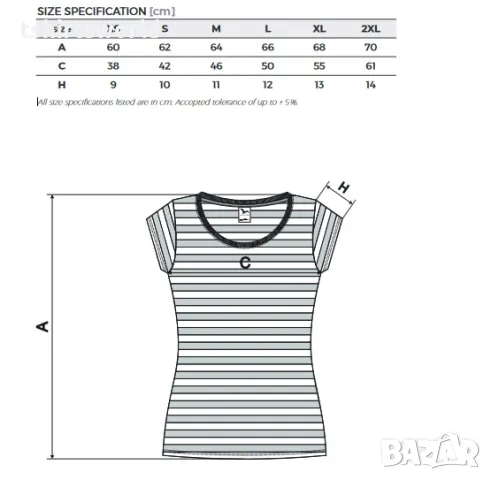 Нова дамска моряшка тениска, тъмносиньо/бяло райе, снимка 4 - Тениски - 42077193