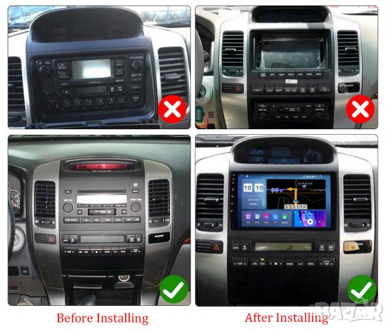 Мултимедия, Двоен дин, Навигация, Toyota Prado 120 Land Cruiser, Ланд Крузер, плеър, Android Прадо, снимка 5 - Аксесоари и консумативи - 35243731