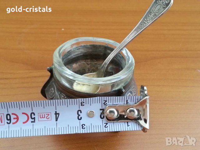 Руски съд за хайвер и лъжичка, снимка 2 - Антикварни и старинни предмети - 29850560