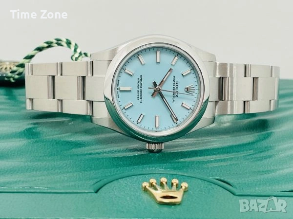 Rolex Oyster Perpetual 36mm Steel Light Blue Dial Automatic Дамски Различни Цветове, снимка 6 - Дамски - 54043736
