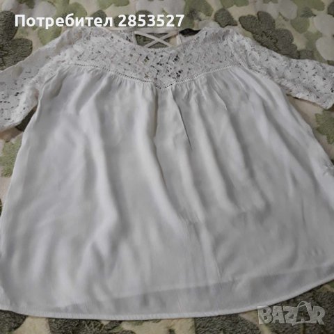 ZARA Бяла Тениска, снимка 3 - Тениски - 42375165