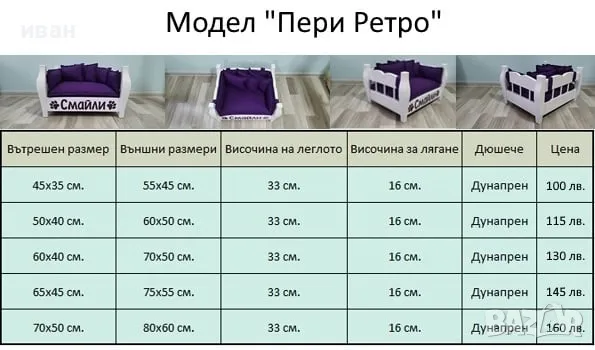 Легло за куче, коте (модел Пери ретро) , снимка 17 - За кучета - 35245838