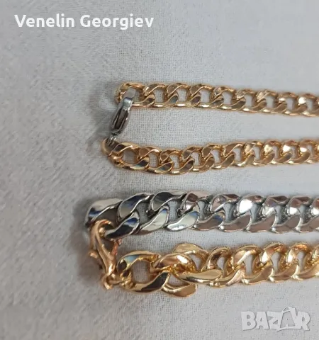 Стоманен синджир с кръс в цвят злато 2бр, 56см. / 60см., снимка 17 - Колиета, медальони, синджири - 48984381