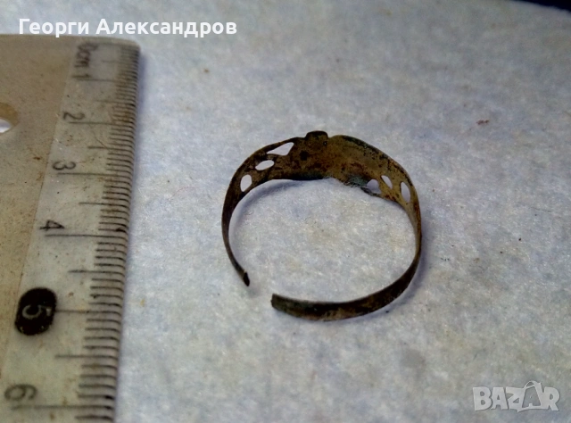 "СПОМЕНЪ" - Старинен Орнаментиран БРОНЗОВ ПРЪСТЕН Ръчна Майсторска Изработка, снимка 3 - Антикварни и старинни предмети - 54348287