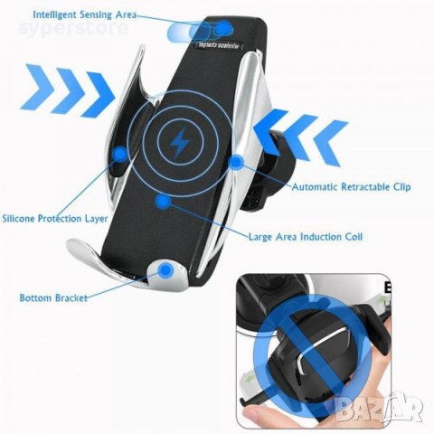 Стойка за телефон за кола с вградено безжично зарядно Digital One SP00918 S5 за табло, снимка 3 - Безжични зарядни - 44321440