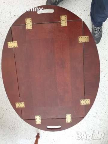 Винтидж помощна дървена масичка на колела/маса-табла за сервиране 60x70x50см, снимка 7 - Маси - 51439731