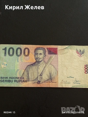 Две Банкноти 1000 рупия Индонезия стари редки за КОЛЕКЦИЯ ДЕКОРАЦИЯ 50791, снимка 8 - Нумизматика и бонистика - 51249210