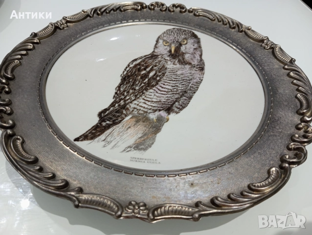 Порцеланова колекционерска чиния за стена с печати , снимка 10 - Чинии - 52563891