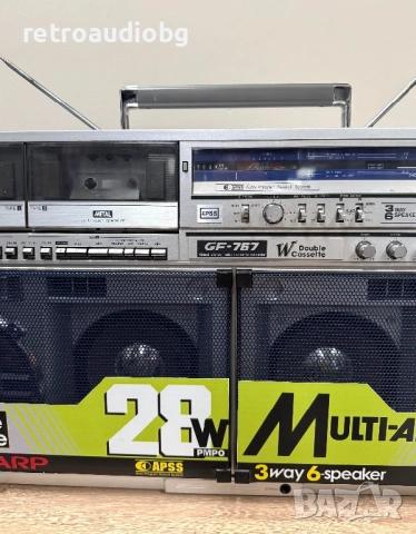 🔉Колекционерски ретро радиокасетофон SHARP GF-767 Z Boombox🔉, снимка 3 - Радиокасетофони, транзистори - 53258076