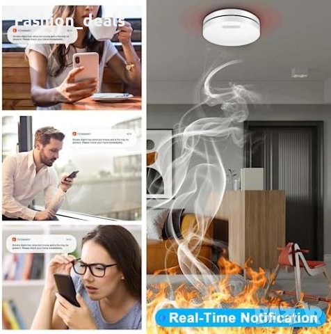 Нова аларма за дим за дома интелигентни WiFi детектори Защита Сигурност, снимка 6 - Други стоки за дома - 42192553