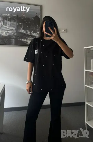 Miu Miu дамски памучни тениски Два цвята , снимка 6 - Тениски - 49853706