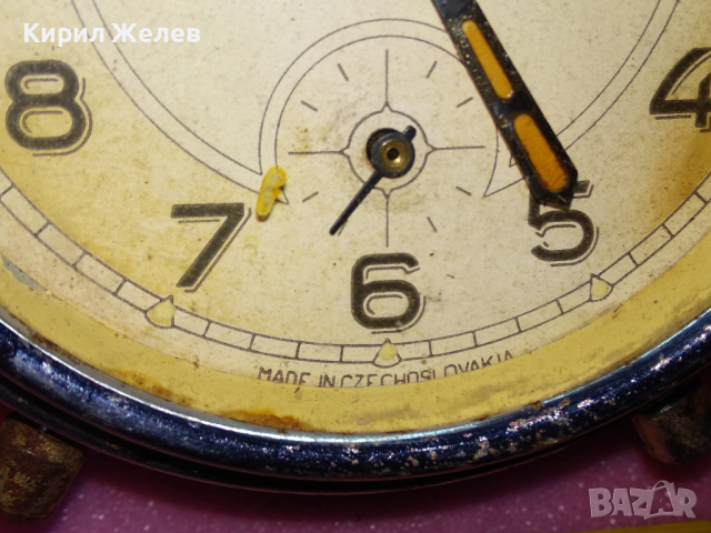 PRIM MADE IN CZECHOSLOVAKIA Стар МЕХАНИЧЕН КОЛЕКЦИОНЕРСКИ ЧЕХОСЛОВАШКИ БУДИЛНИК - ПРИМ 43685, снимка 9 - Антикварни и старинни предмети - 44549179