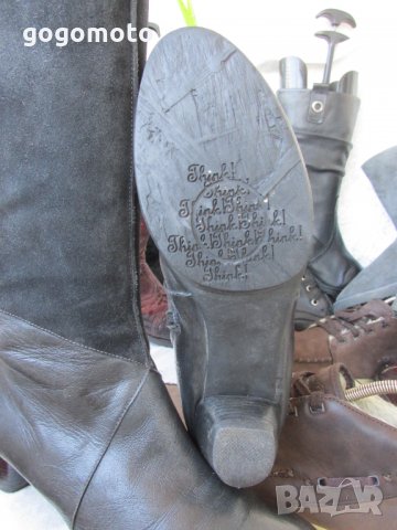 дамски ботуши 39 - 40,Think® original,100% eстествен велур + естествена кожа,GOGOMOTO.BAZAR.BG®, снимка 16 - Дамски ботуши - 35639086