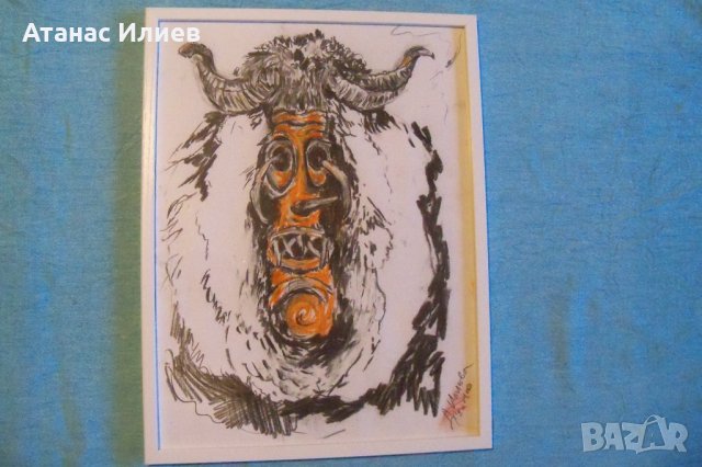 "Кукер" 2 картина от художничката Десислава Илиева, снимка 3 - Картини - 32086812