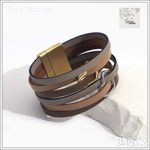 КОЖЕНИ ГРИВНИ С МЕТАЛНИ ЕЛЕМЕНТИ , снимка 9 - Гривни - 40192223