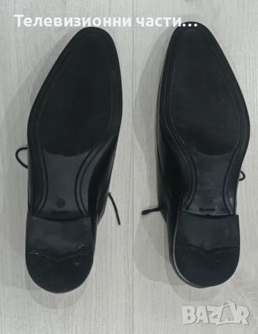 Оригинални официални мъжки обувки Andrews Андрюс 43 номер от естествена кожа, в черен цвят, снимка 5 - Официални обувки - 52867544