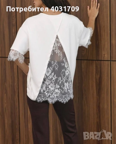 Тениска с дантела , снимка 4 - Тениски - 54109735